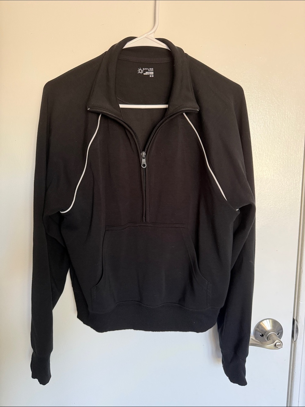 Aerie Black Half-Zip Pullover Sweater